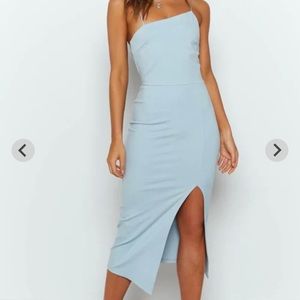 Cecilia Bodycon Midi Dress Blue